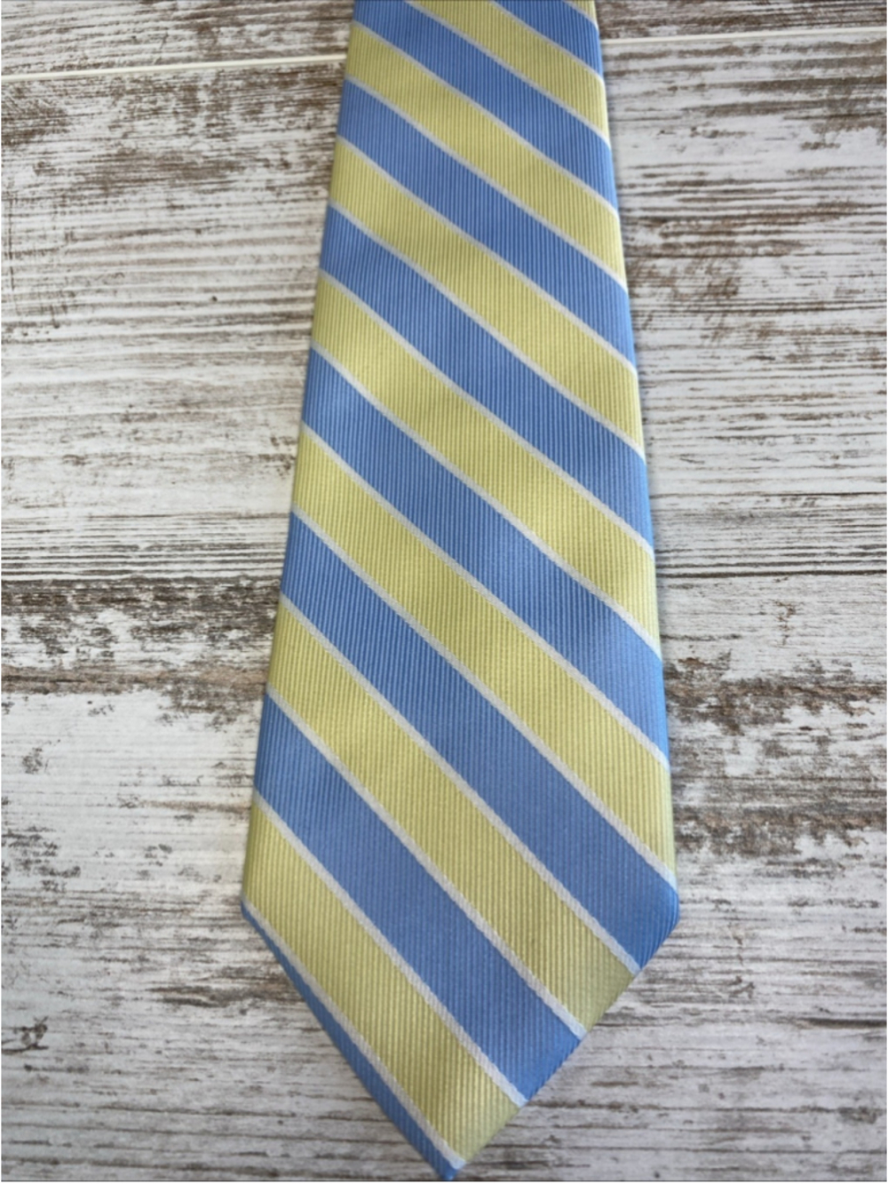 The Children’s Place Boys Tie Blue Yellow Stripe Preppy Easter Wedding 47x3